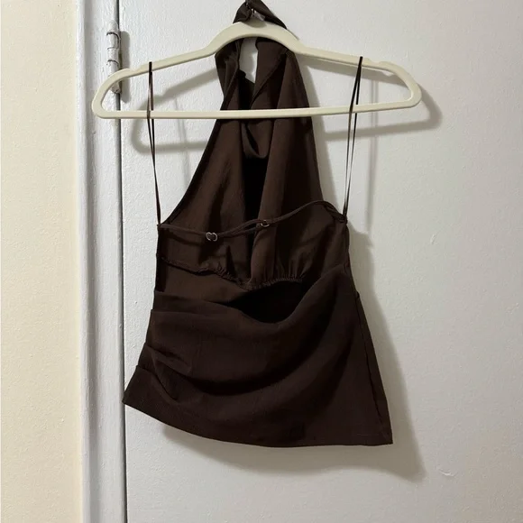 Zara Brown Open Back Top - Picture 3 of 3